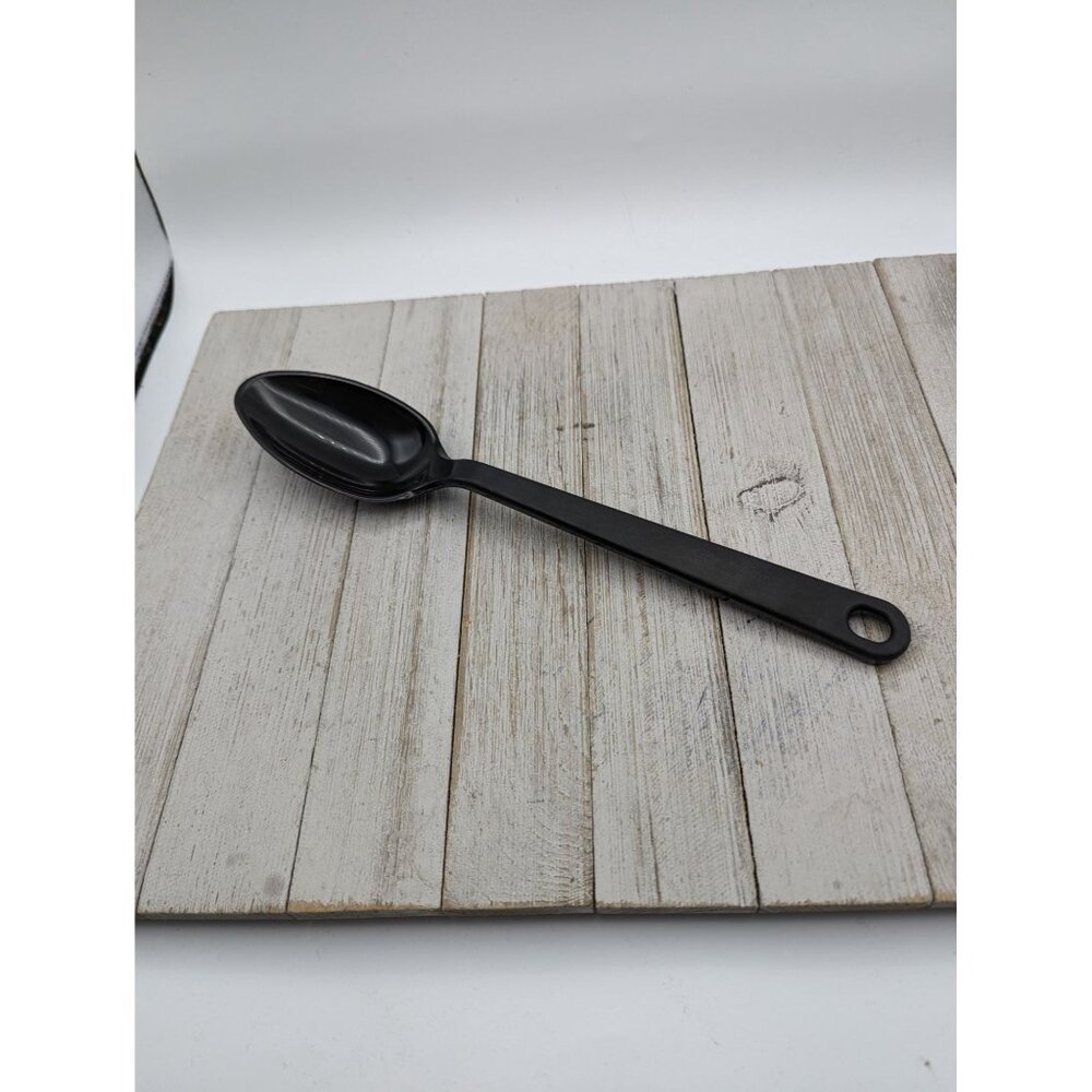 Vintage Tailor Made Products #9 Black Nylon Plastic Solid Spoon 11 1/2"